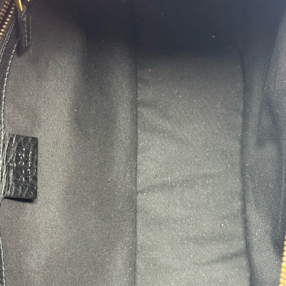 💯Gucci GG Black Canvas Large Jockey Hobo Bag - Picture 8 of 10